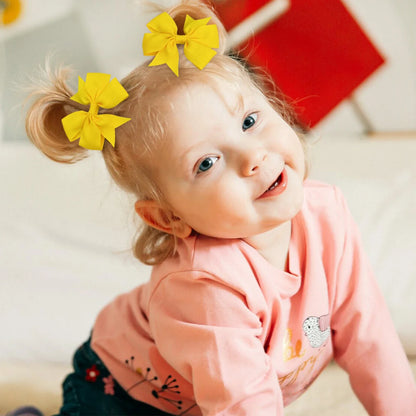 20/40PCS Sweet Candy Color Bow Hair Clip Set – Cute Ribbon Hairpins for Baby Girls & Kids Hair Accessories Gift