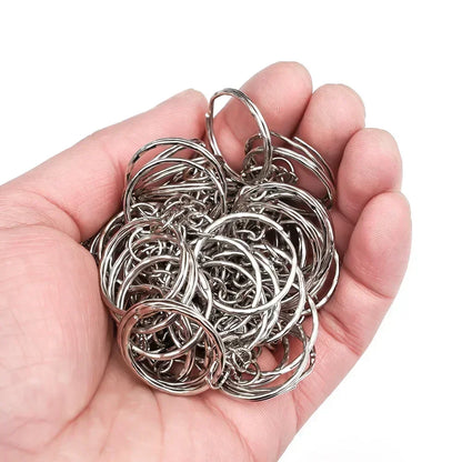 50/100pcs Stainless Steel Keyring Set – Split Rings, Lobster Clasps & Chains for DIY Keychains & Keyfobs