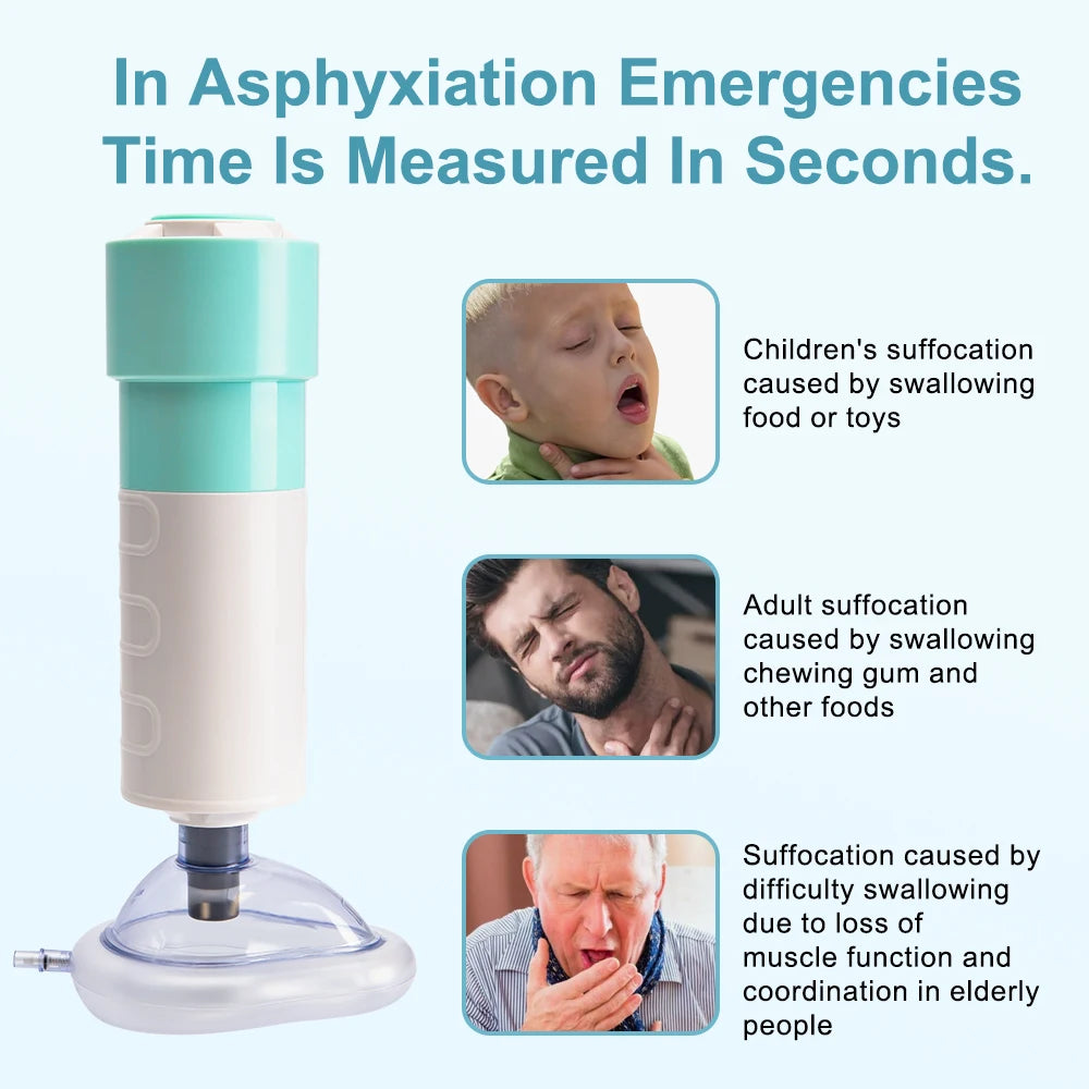 First Aid Anti-Choking Rescue Device – Automatic Airway Assist with 3 Mask Sizes for Adults & Kids, Emergency Kit