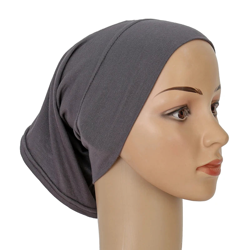 Cotton Modal Inner Hijab Undercap – Soft Stretch Muslim Turban, Islamic Underscarf Bonnet & Tube Cap for Women