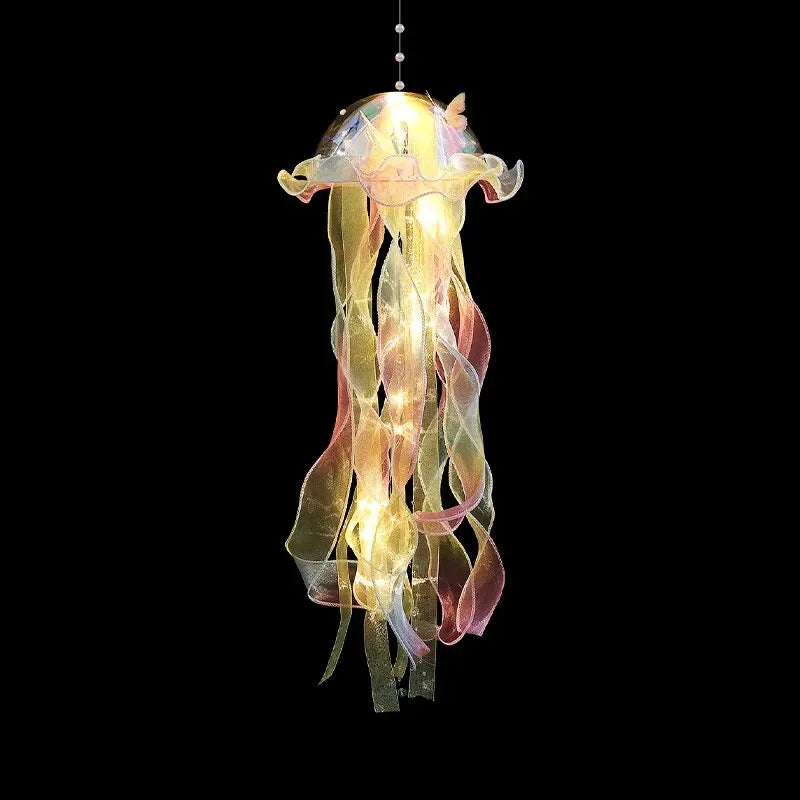 Gradient Jellyfish LED Light – Handmade Festival Pendant & Night Decoration for Courtyard Lighting