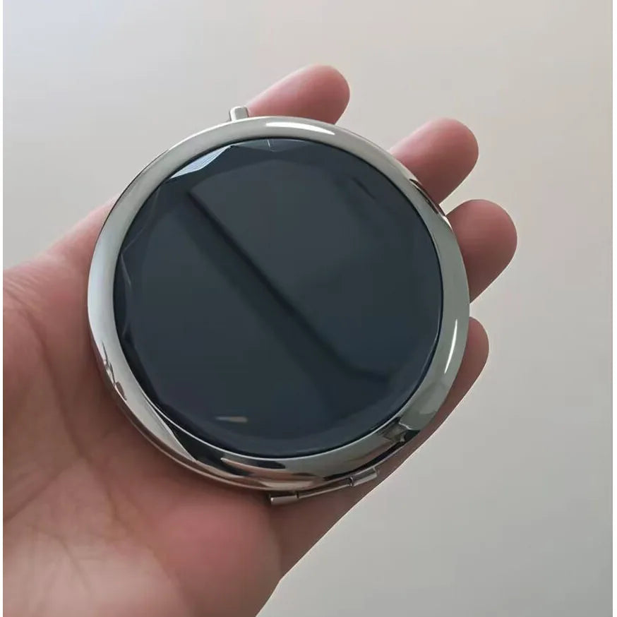 Luxury Crystal Folding Makeup Mirror - Portable Round Gold & Silver Pocket Compact Mirror, Personalized Beauty Gift