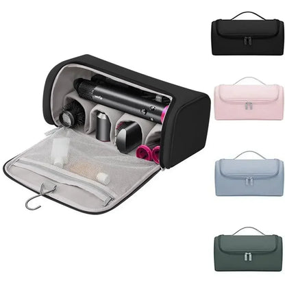 Portable Hair Dryer & Curling Iron Storage Bag – Waterproof, Large Capacity with Hideable Hanging Hook & Non-Slip Pouch