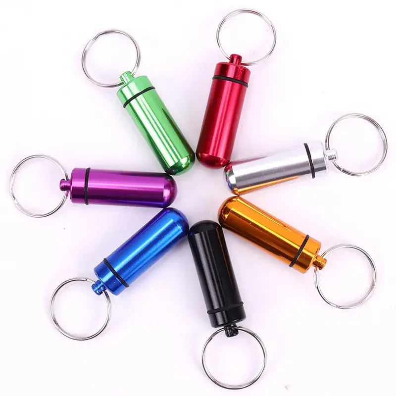 Portable Mini Travel Pill Box – Waterproof Medicine Capsule Container with Keychain for First Aid & Daily Use