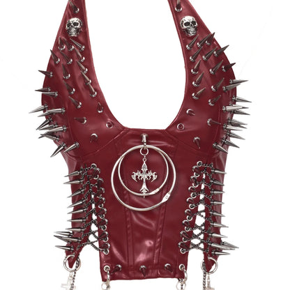 Y2K Gothic Spiked Tank Top - Punk Rock Emo Grunge Festival Style for Women
