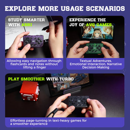 IINE Mini Retro Ananke Controller – Turbo Function, Interchangeable Joystick & D-Pad, Multi-Platform Support, ZL & ZR Buttons
