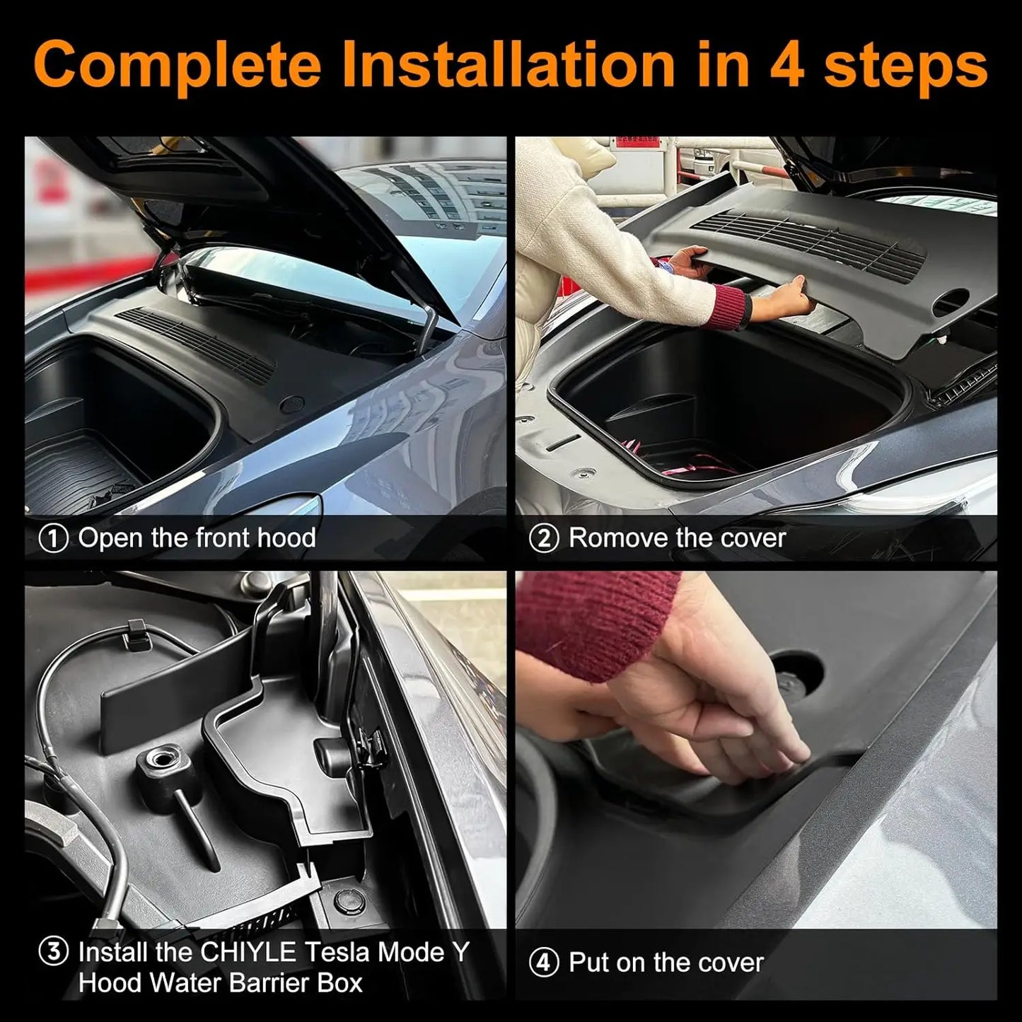 Tesla Model Y Front Trunk Debris Filter Guide Grille Cover - Anti-Clogging Water Filter for 2021-2023 Tesla Y