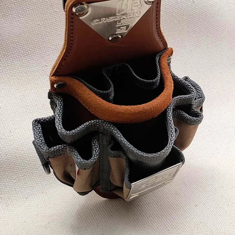 EASEMAN Leather Tool Waist Bag - Professional Organizer with Quick-Hanging Hook & Storage Pockets