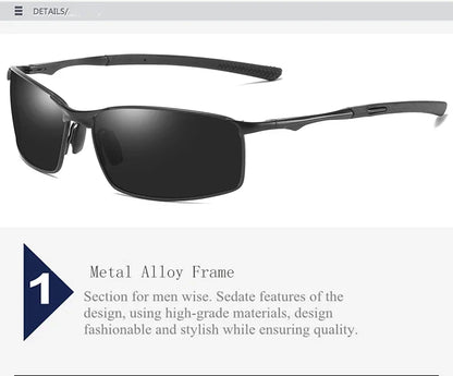Aoron Polarized Sunglasses — Unisex Driving Mirror Sun Glasses with Metal Frame & UV400