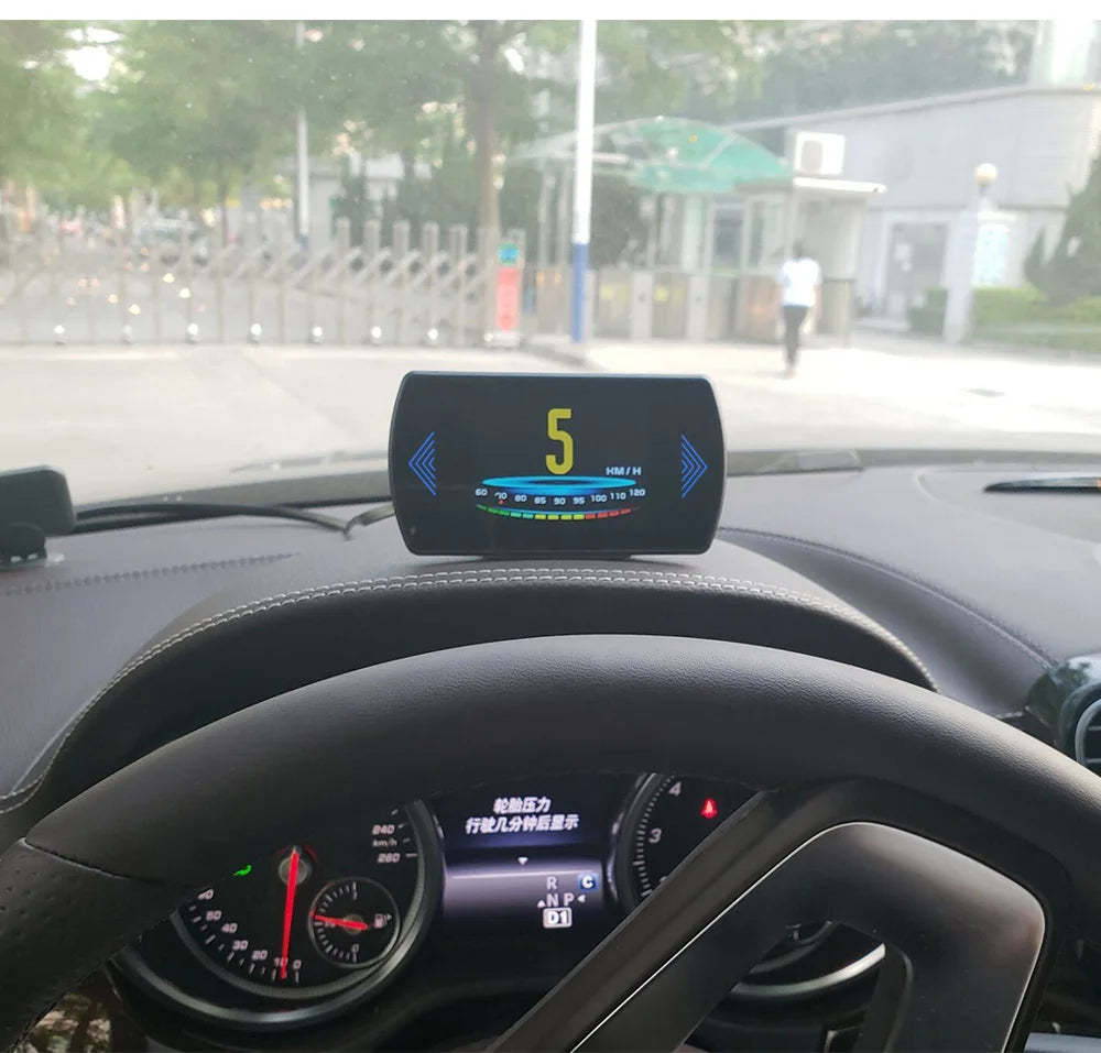 P12 Car OBD2 Head-Up Display — Dual System HUD, Smart Digital Meter for Speed, Fuel, Fault Codes & Driving Data