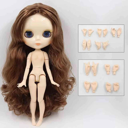 ICY DBS Blythe 1/6 BJD Doll - 30cm Jointed Body with White Skin & Shiny/Matte Face