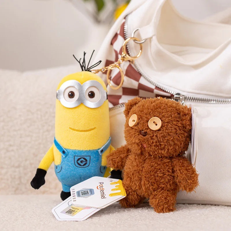 Cartoon Anime Minions Plush Keychain – Stuffed Animal Bag Hanging Toy, Perfect Gift for Kids