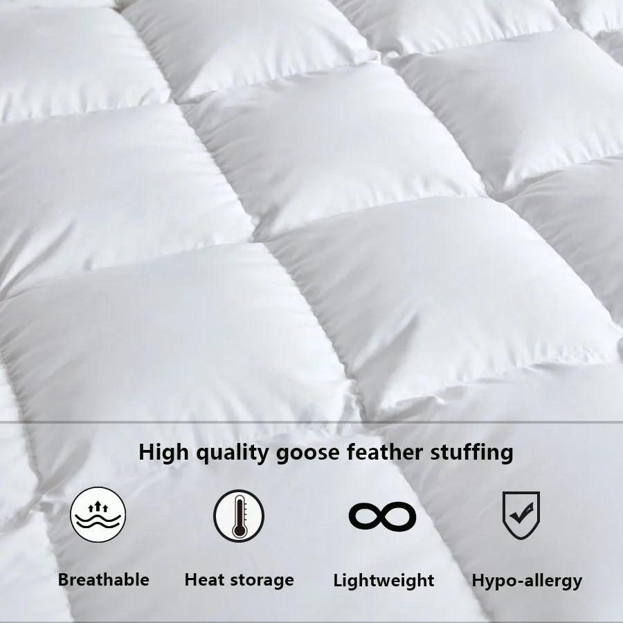 KDJEIKZ Winter Cotton Goose Down Quilt – Five-Star Hotel Duvet, Super Soft & Fluffy for Queen, King & Full Size, All-Season Blanket