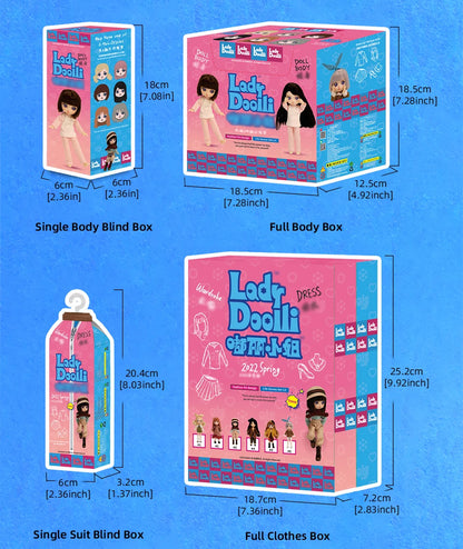 Lady Doolli 1/12 BJD Dolls Blind Box – 15cm Ob11 Mystery Anime Figure Toy, Kawaii Designer Gift