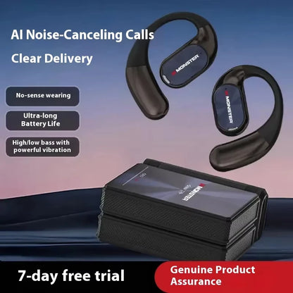 MONSTER AC530 Wireless Earphones - Bluetooth Noise-Canceling Foldable Headphones with Bio-Fiber Dynamic Drivers for Music & Gifts