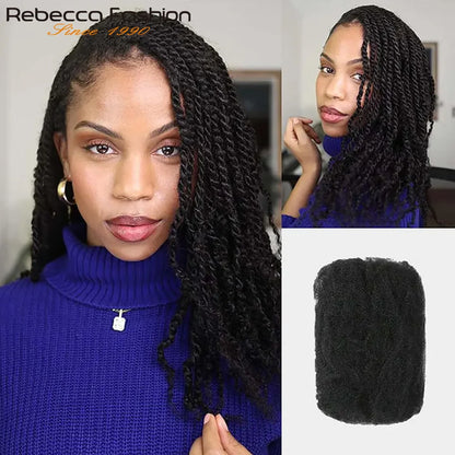 Brazilian Remy Afro Kinky Curly Bulk Human Hair – 50g Braiding Extensions for Dreadlocks & Crochet Twists