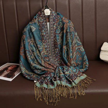 Luxury Autumn Cashmere Pashmina Shawl – Warm Winter Scarves for Women, Printed Cotton Foulard Stole Scarf 2023