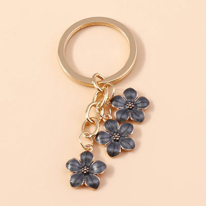 Sakura Flower Enamel Keychain - Colorful Cute Key Ring Handbag Accessory Gift for Women & Girls