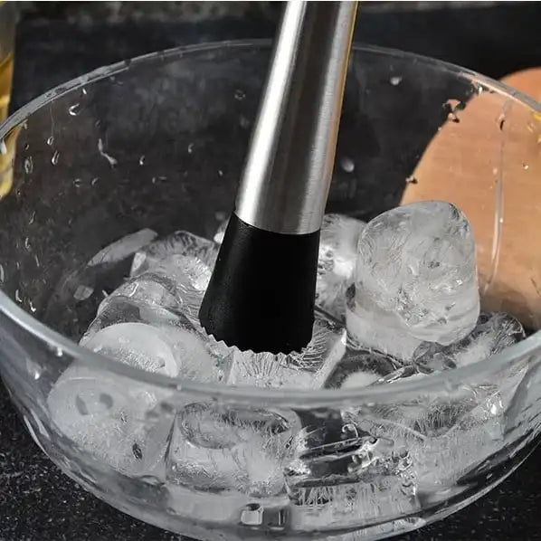 Multifunction Stainless Steel Ice Hammer - Crushed Ice, Popsicle Sticks, and Cocktail Ice Cube Crusher - Fruit Muddle Pestles Bar Tool