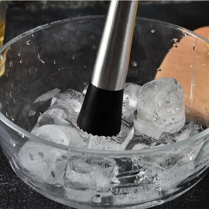 Multifunction Stainless Steel Ice Hammer - Crushed Ice, Popsicle Sticks, and Cocktail Ice Cube Crusher - Fruit Muddle Pestles Bar Tool