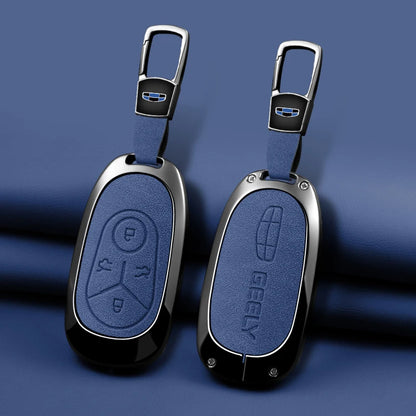 Geely Car Key Case with Leather and Zinc Alloy - Protective Key Fob Cover for Starlight, EX2, GEOME, Galaxy and Discovery Youth Edition