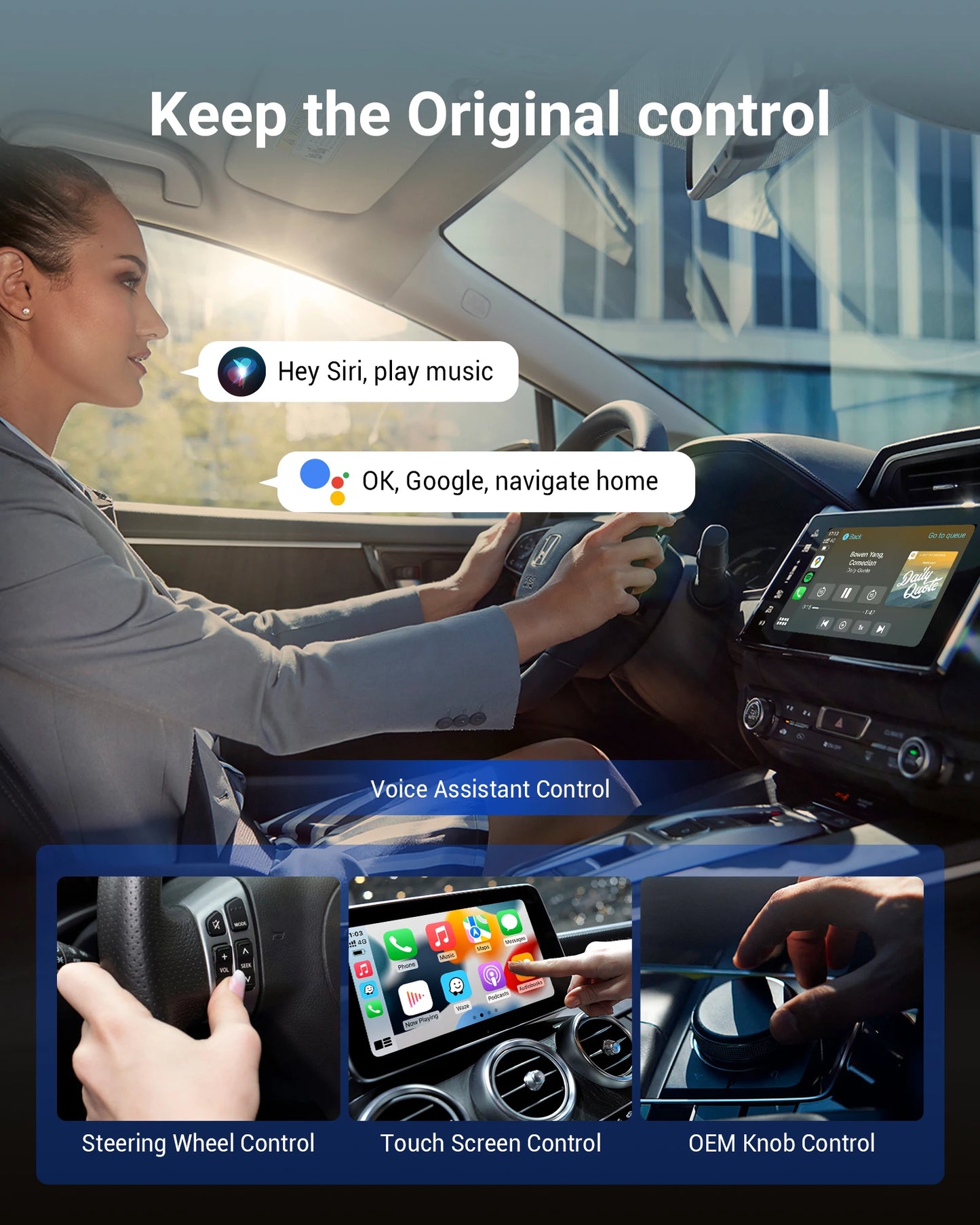 OTTOCAST Play2Video Pro Wireless CarPlay & Android Auto Adapter – YouTube, Netflix, IPTV for Kia & Toyota