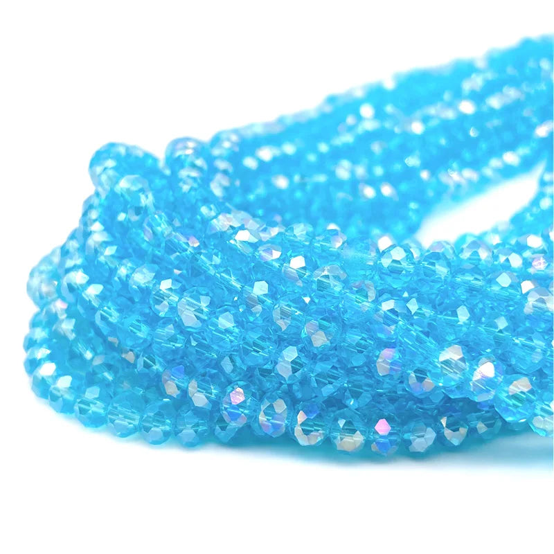 Faceted Crystal Glass Beads 2-8mm Loose Spacer Beads for DIY Jewelry Making Bracelets & Earrings