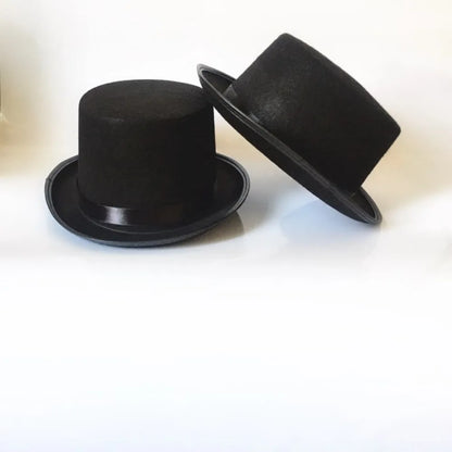 Deluxe Collapsible Top Hat - Black Magician Jazz Hat for Adults and Kids, Perfect for Stage Performances and Costume Parties