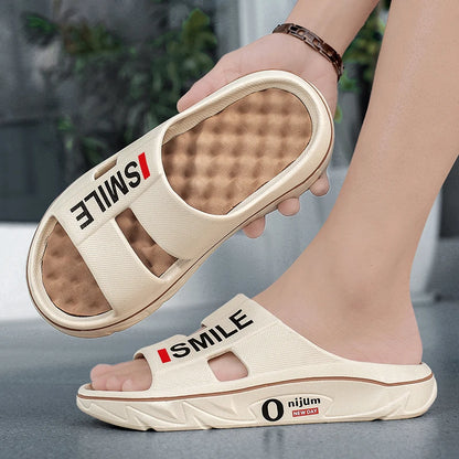 Summer Men’s Massage Slippers – Indoor Outdoor Soft Slides, Beach Sandals & Casual Flip-Flops