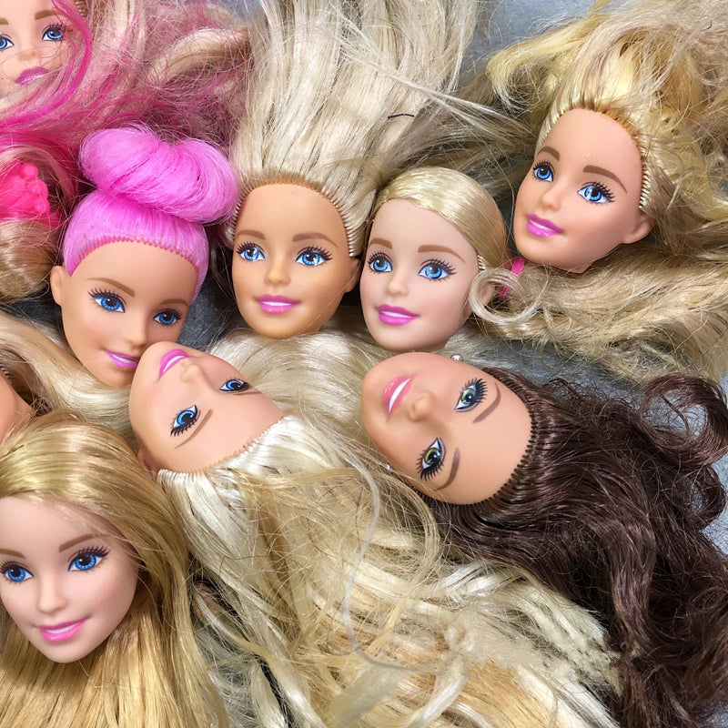 Princess Doll Heads Set — 2/5/10pcs Blue & Purple Hair DIY Doll Accessories for Girls