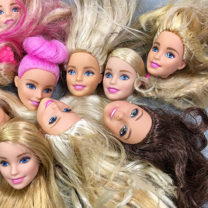 Princess Doll Heads Set — 2/5/10pcs Blue & Purple Hair DIY Doll Accessories for Girls
