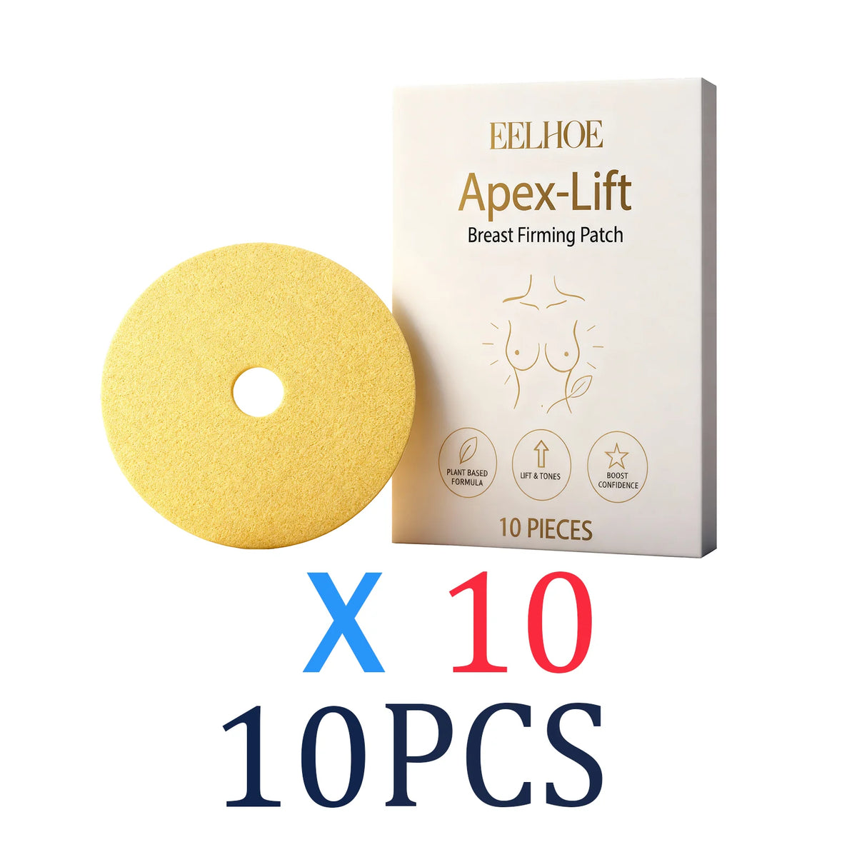 10 Pcs Breast Lifting Patches - Hydrolyzed Collagen Firming & Shaping Skin Care Patches for Women