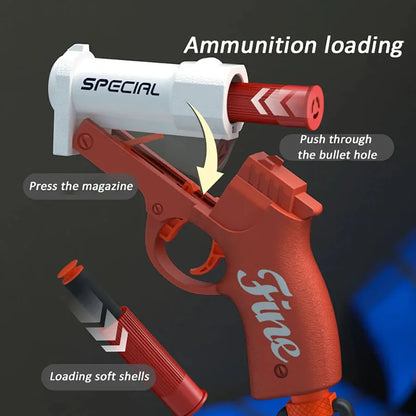 Mini S686 Soft Bullet Launcher Toy Gun – Airsoft Foam Bullet Blaster for Kids, Outdoor Pistol Weapon