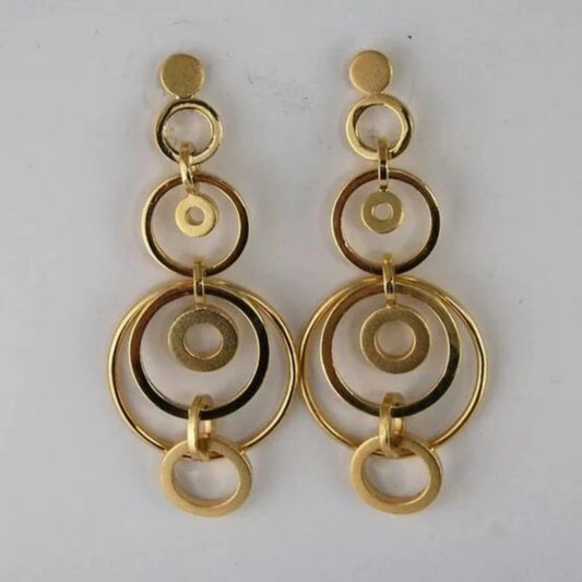 Geometric Gold Hollow Hoop Earrings for Women – Fashion Minimalist Jewelry