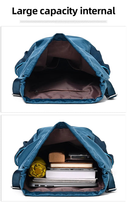 Drawstring Fitness Bag — Lightweight Multi-Pocket Gym Backpack with Separate Shoe Compartment, Foldable Outdoor Training Bag