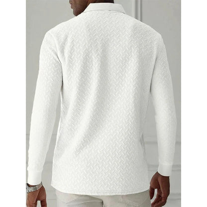 Men’s Long Sleeve Polo Shirt - High Quality Business Casual T-Shirt for Office and Fashion Style