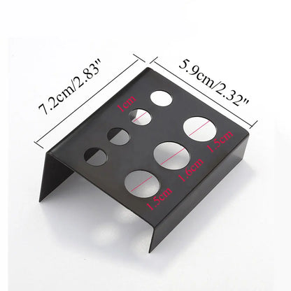 Stainless Steel Tattoo Ink Cup Holder — Black Pigment Stand with 7 Holes for Microblading & Tattoo Accessories