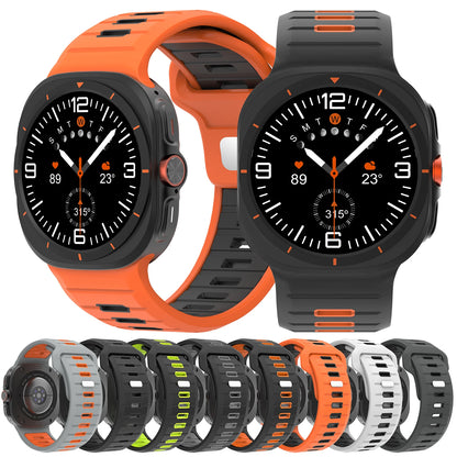 Sports Silicone Strap for Samsung Galaxy Watch Ultra 2025 — Soft Two-Color No-Gap Band for 47mm Galaxy Watch 7 Ultra