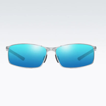 Photochromic Men’s Polarized Sunglasses – Metal Square Frame, UV400 Driving & Outdoor Sports Cycling Glasses