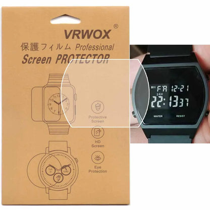 5-Piece TPU Nano Screen Protector Set for Casio Watches - Protective Film for LW-204, ABL-100WE, W-202, B640, WS-1400, WS-1600, WS-1700, AE-1200, F-91W, M5610, W800 and A700