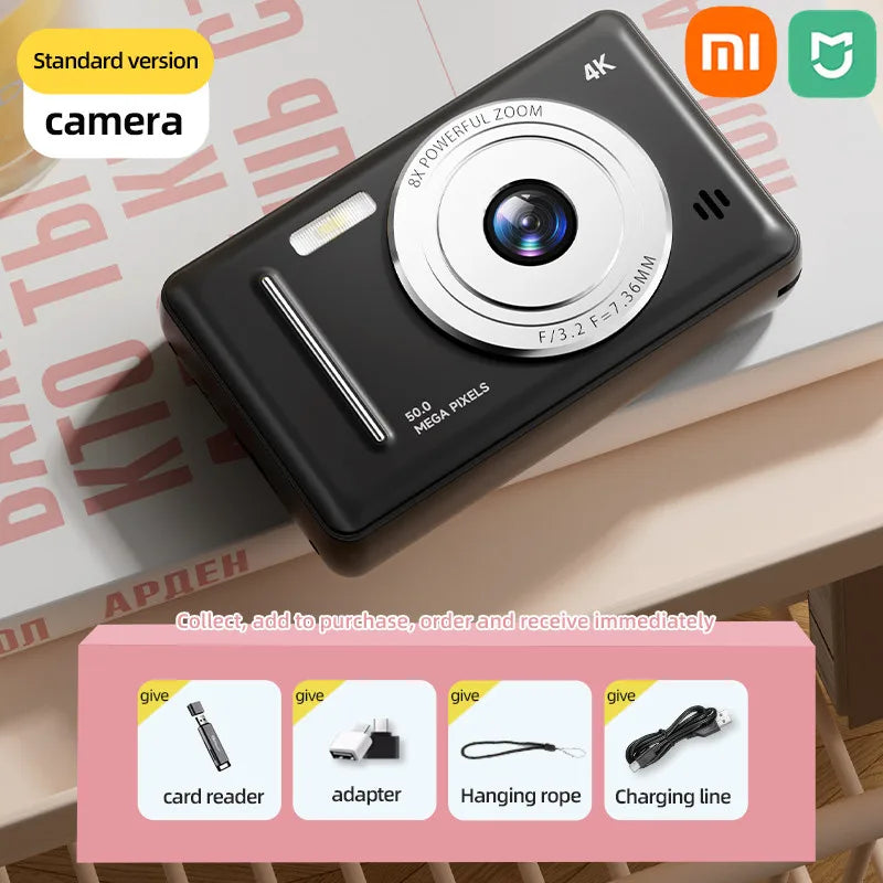 Xiaomi Mijia 4K Digital Camera - 50MP HD Retro Compact Camera with Dual Flash, Auto Focus & Portable Entry-Level Design