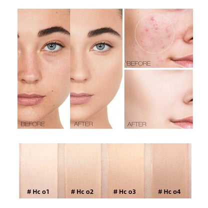 O.TWO.O Full Coverage Concealer - Waterproof Long Lasting Liquid Makeup Base for Dark Circles & Blemishes