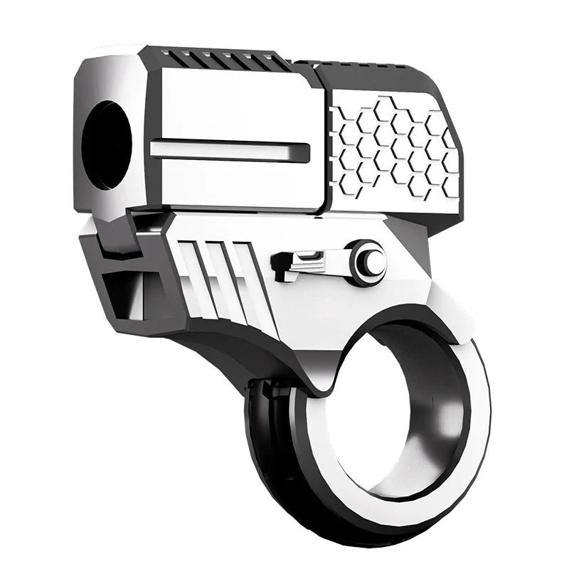 Alloy Gun Fidget Ring - EDC Metal Hand Spinner for Adults, ADHD & Anxiety Stress Relief Tool - Office Fidget Toy