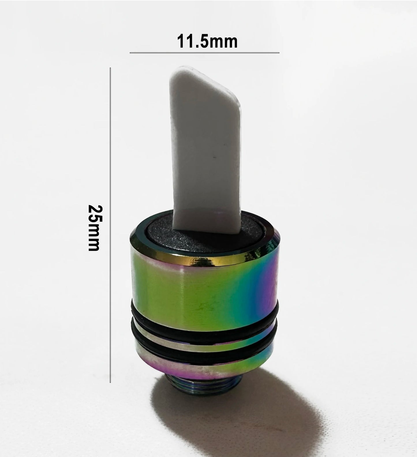 510 Ceramic Hot Knife Heat Tip Coil with Cover Cap – Wax Cutting Heating Element Accessory Tool 11.2mm Black Silver Rainbow Finish