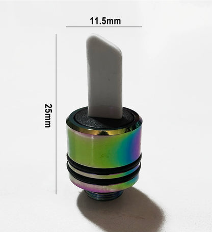 510 Ceramic Hot Knife Heat Tip Coil with Cover Cap – Wax Cutting Heating Element Accessory Tool 11.2mm Black Silver Rainbow Finish