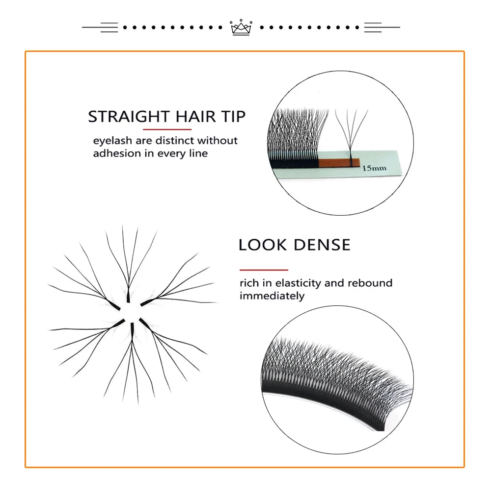 4D-5D W Eyelash Extension – Fluffy Volume Mink & Faux Mink Premade Fans, Dolly Hybrid 3D Lashes