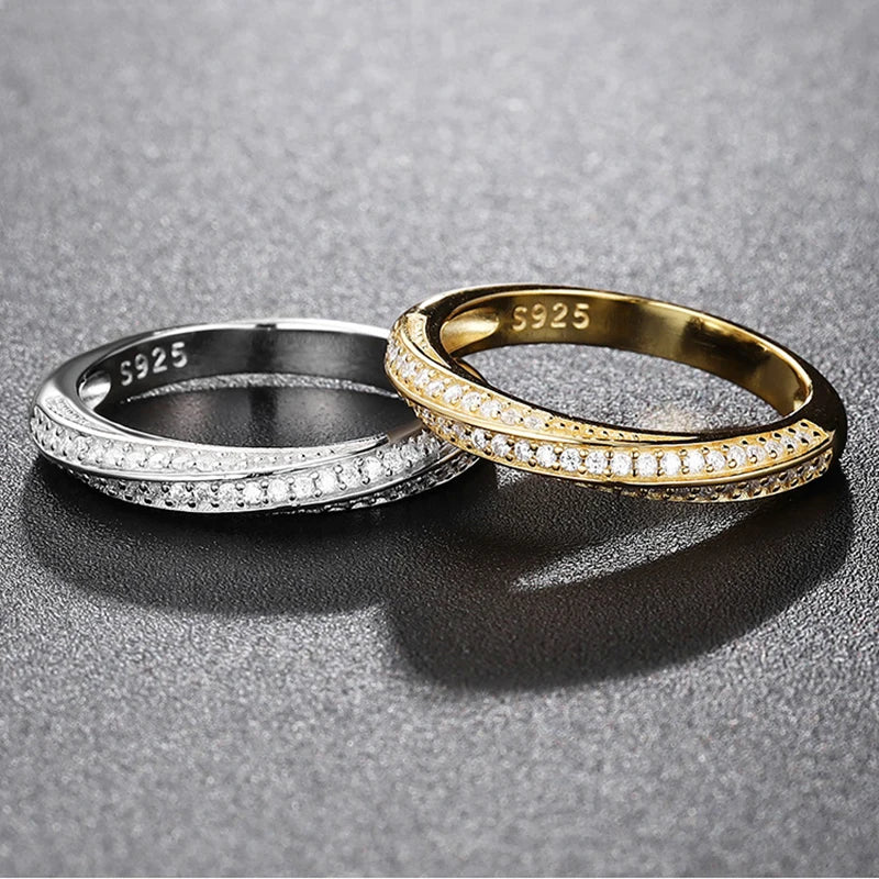 100% Pass Diamond Tester Pen & Moissanite Ring – Matching 925 Sterling Silver Wedding Band for Women