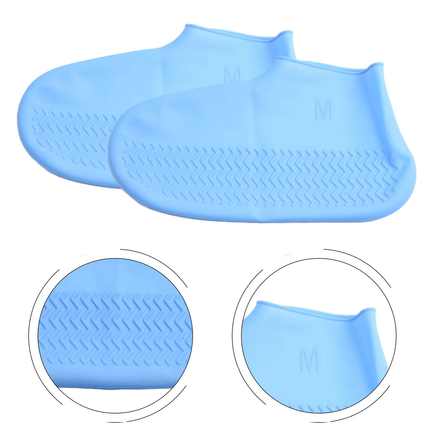 Waterproof Silicone Shoe Covers – Non Slip Reusable Overshoes for Rainy Days, Boot Protectors in S/M/L