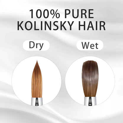 KEMEISI Kolinsky Acrylic Nail Brush Set - #8-#16 Sizes, 3D Pure Handmade Brushes for Professional Acrylic Application - Nail Art Mastery at Your Fingertips