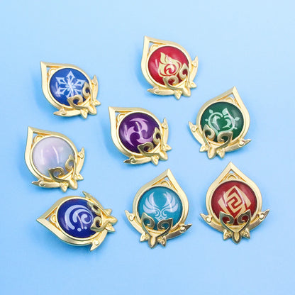 Genshin Impact Sumeru Vision Pins - Anime Character Element Badge Lapel Brooch Collectible Accessories